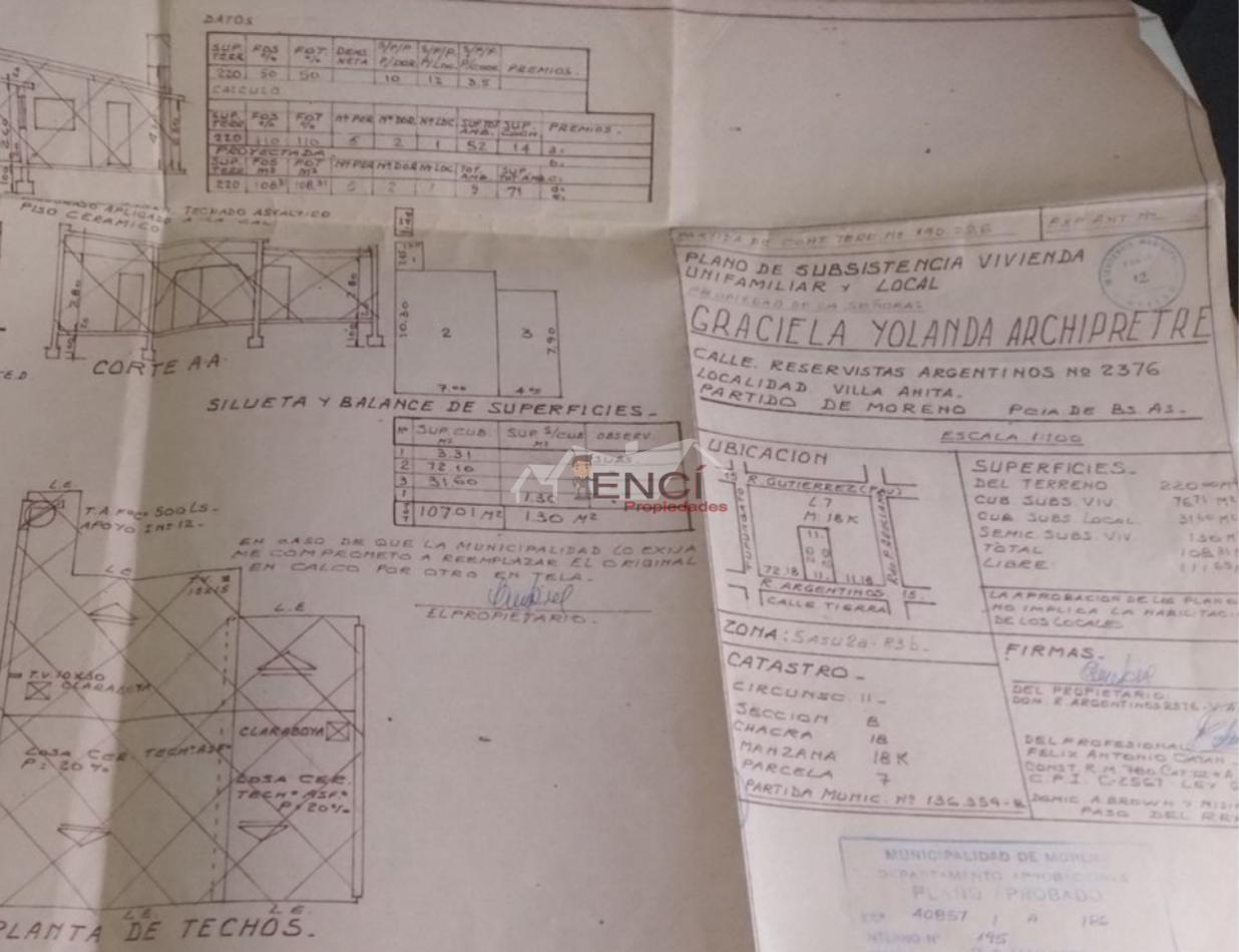 VENTA CASA 3 AMBIENTES A REFACCIONAR CON DEPARTAMENTO